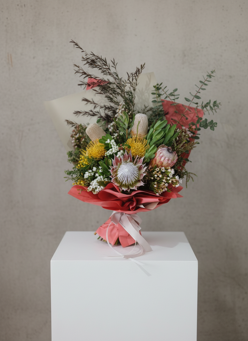 native bouquet with banksia eucalyptus Coolum florist