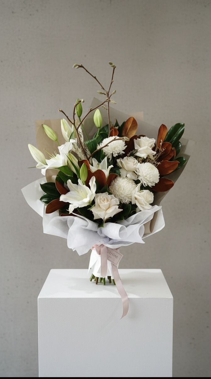 White Fresh Flower Bouquet | Sunshine Coast Same Day Flower Delivery