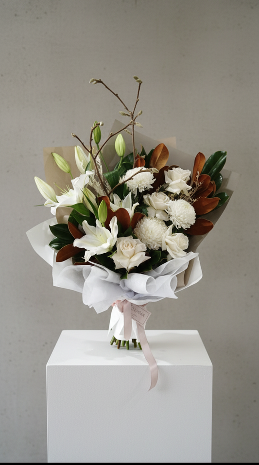 Fresh Flowers Sunshine Coast | Roses Disbuds and Magnolia Leaves | Mother's Day Flower Delivery and Pick-up