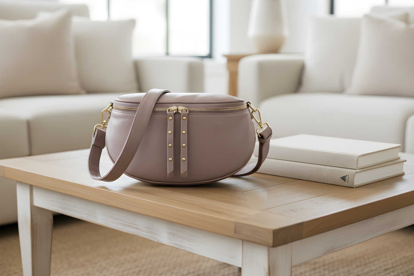 Soft Leather Crossbody Bag | Sand