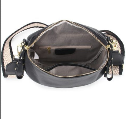 Black Soft Leather Crossbody Bag | Elsie and Oak