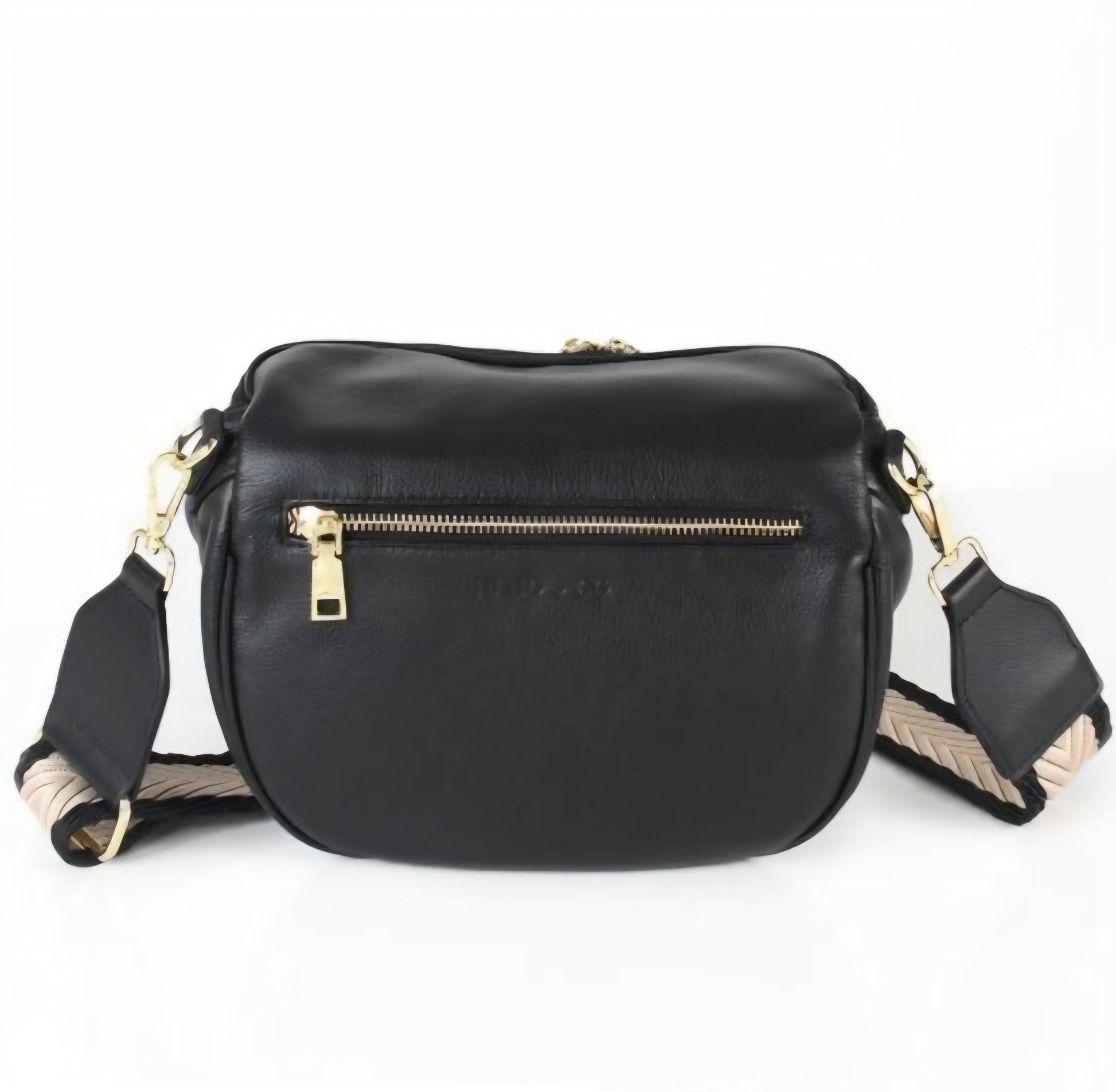 Black Soft Leather Crossbody Bag | Elsie and Oak
