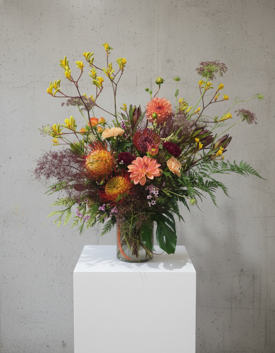 Wild Ochre Vase Arrangement