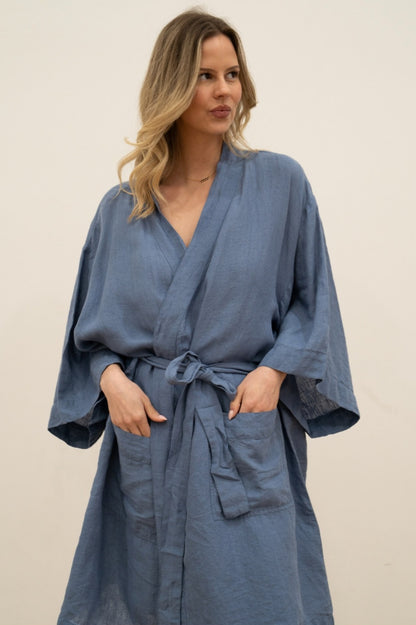 Verona Robe |  100% Linen | one size