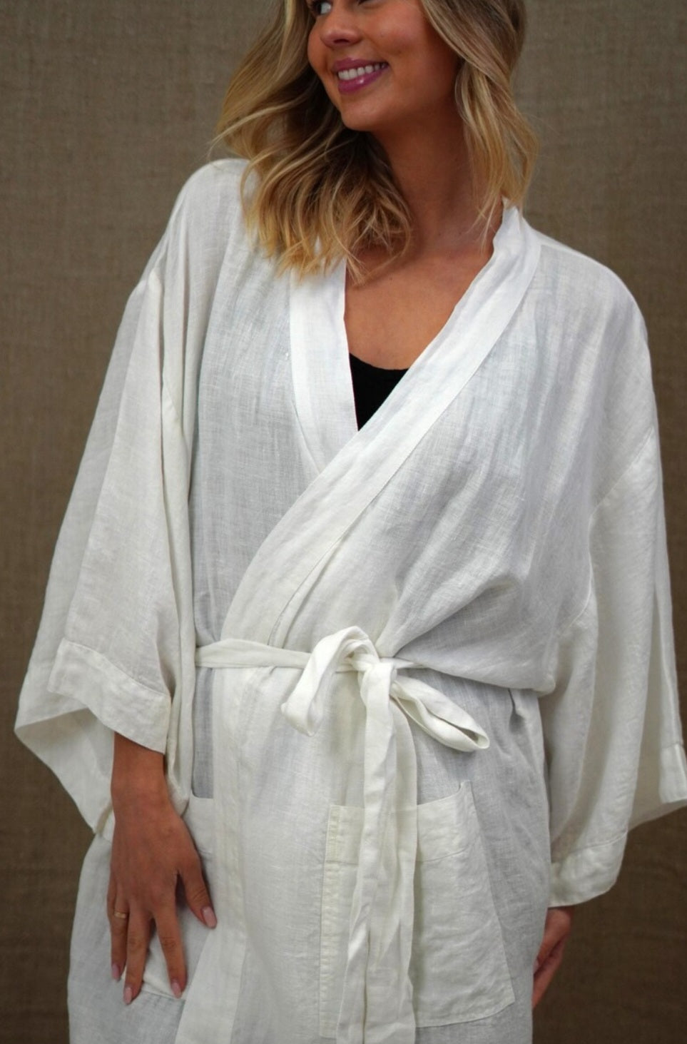Verona Robe |  100% Linen | one size