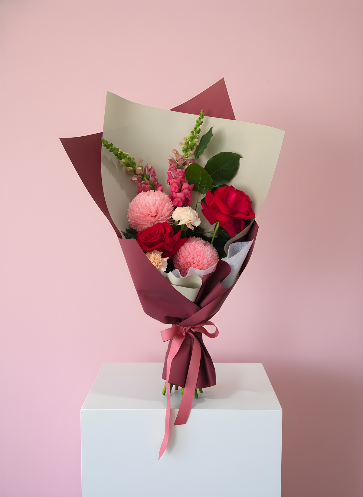 romantic Be Me valentine flower bouquet | Elsie & Oak
