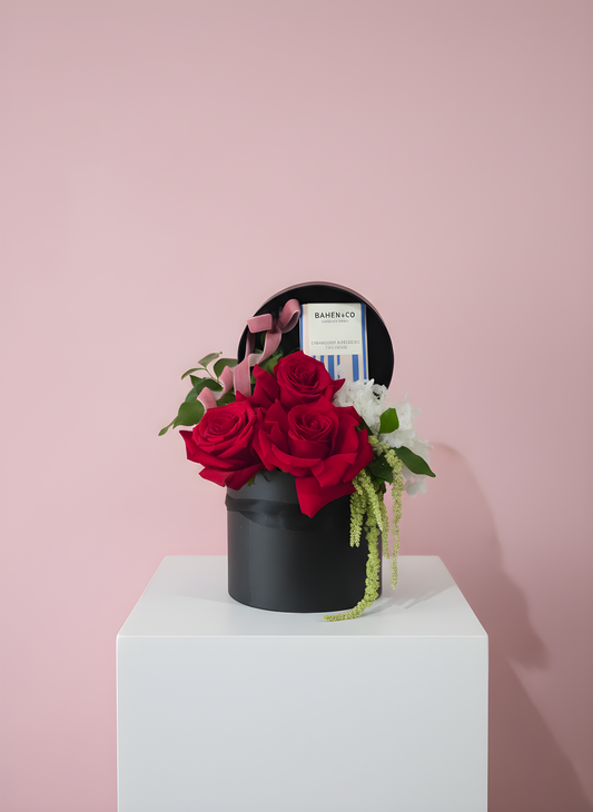 Chocolate Kiss Valentine’s Day flower bouquet