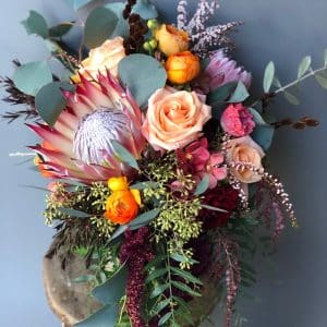 Beautiful and Colorful Bouquet of Flower with Leaves | Elsie and Oak Wedding Florist